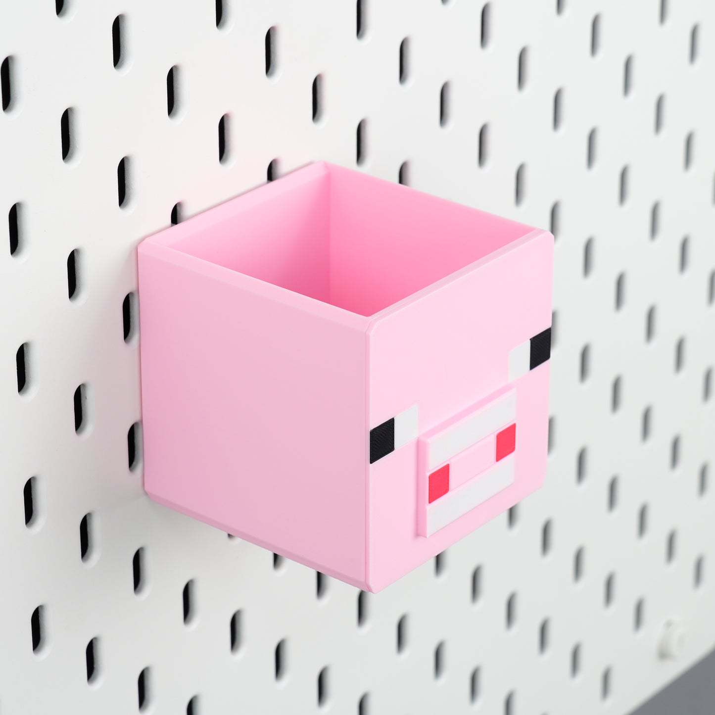Minecraft Pig Storage Bin for Pegboard