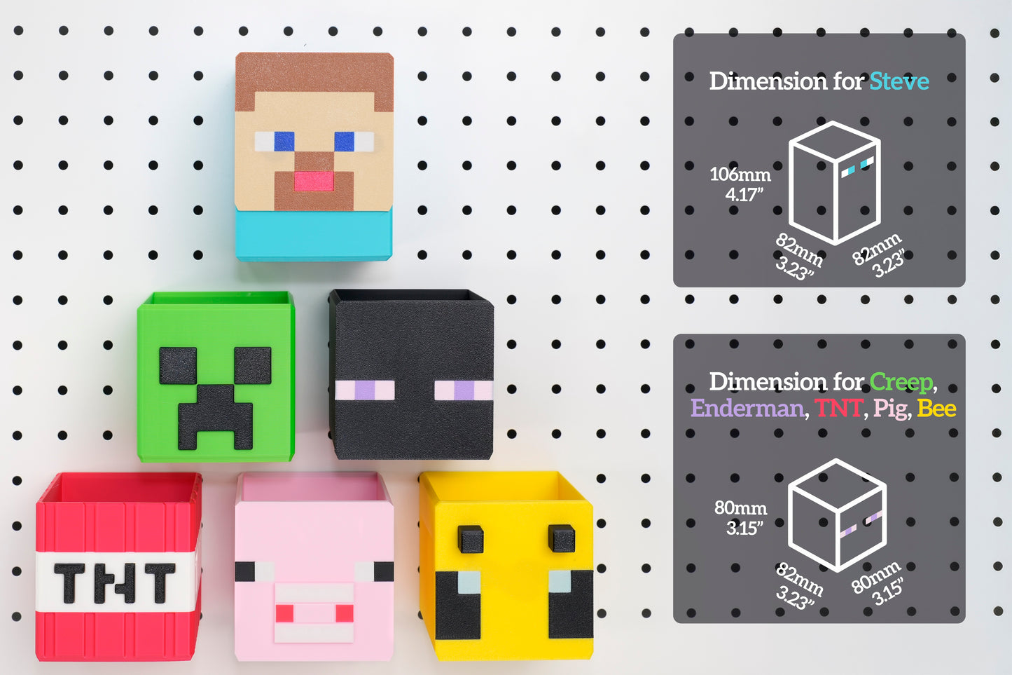 Minecraft Bee Storage Bin for Pegboard