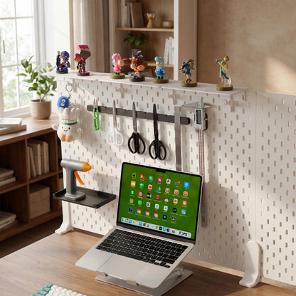 Desktop Pegboard Accessory Set – Desk Clamp Mount, Magnetic Holder, Shelf & Display Stand