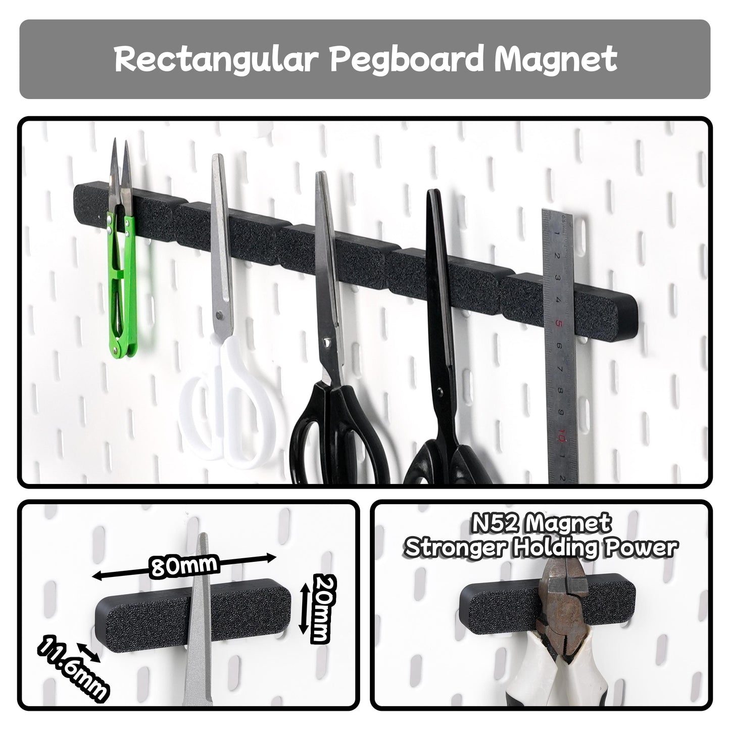 Desktop Pegboard Accessory Set – Desk Clamp Mount, Magnetic Holder, Shelf & Display Stand