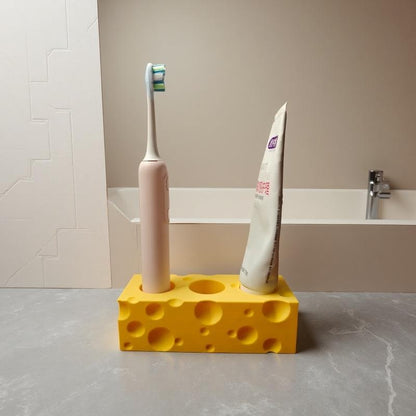 Cheese-Shaped Electric Toothbrush Stand with 3 Slots
