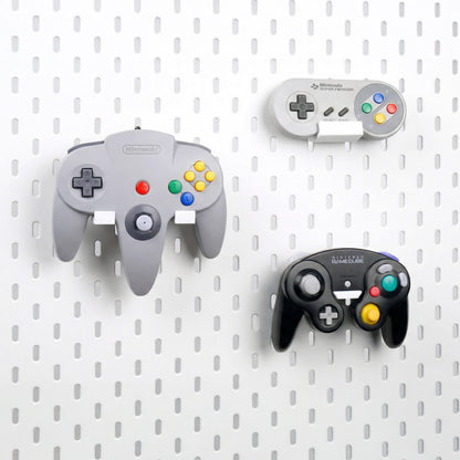 Pegboard Controller Holder for Retro Console, N64 SNES GameCube Controller Stand