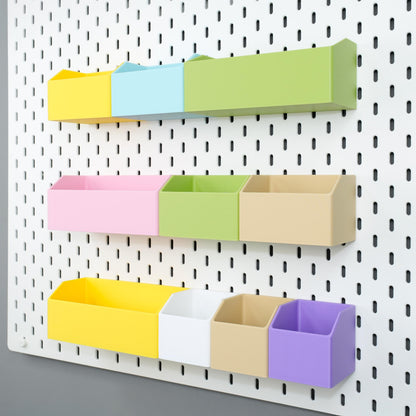 Pegboard Storage Bin Garage Parts Box Craft Room Wall Mount Shelf Organizer