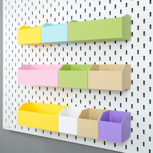 Pegboard Storage Bin Garage Parts Box Craft Room Wall Mount Shelf Organizer
