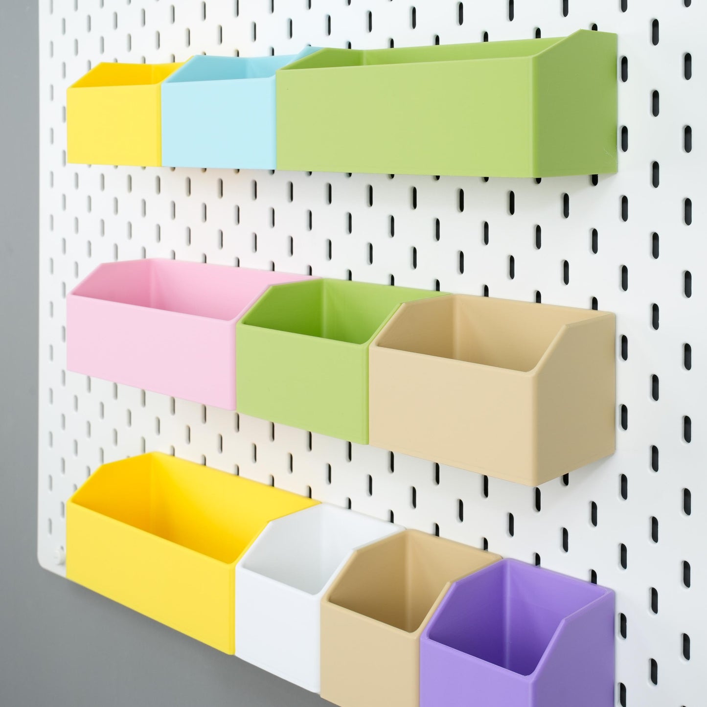 Pegboard Storage Bin Garage Parts Box Craft Room Wall Mount Shelf Organizer