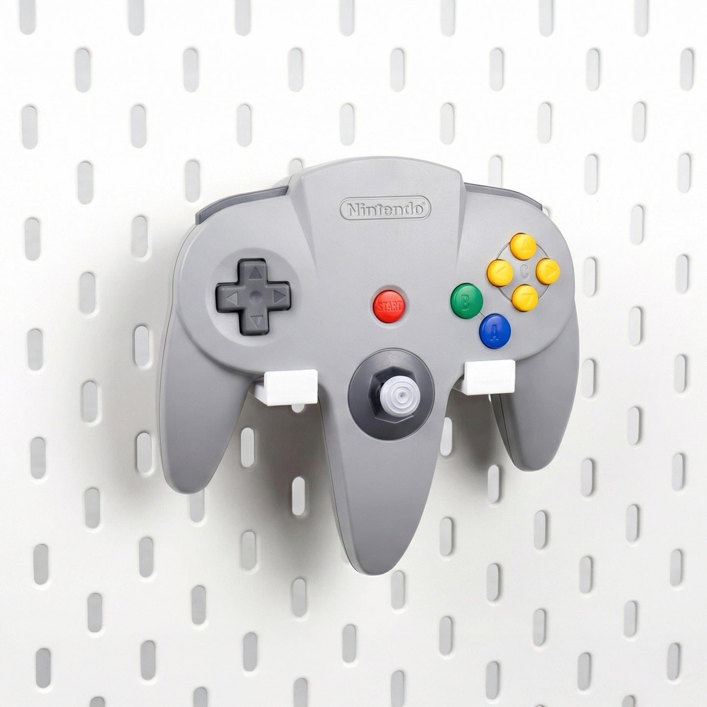 Pegboard Controller Holder for Retro Console, N64 SNES GameCube Controller Stand