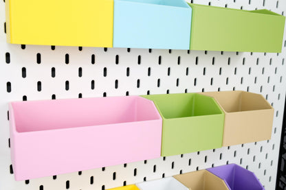 Pegboard Storage Bin Garage Parts Box Craft Room Wall Mount Shelf Organizer