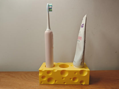 Cheese-Shaped Electric Toothbrush Stand with 3 Slots
