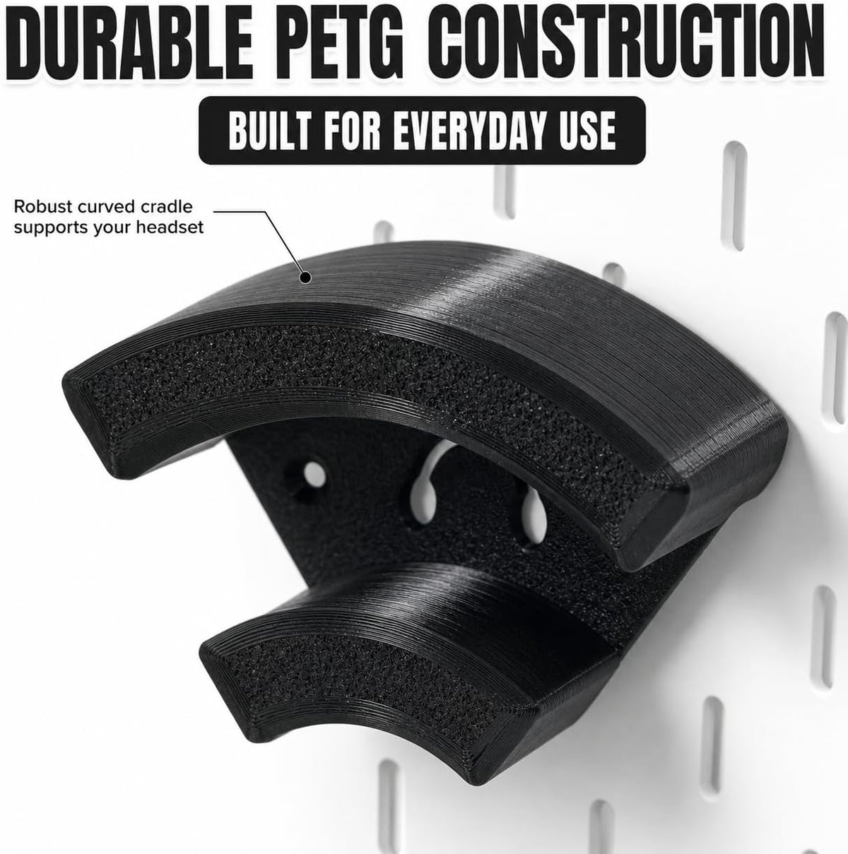 Pegboard Headphone Holders for IKEA SKÅDIS & 1/4-Inch Pegboards