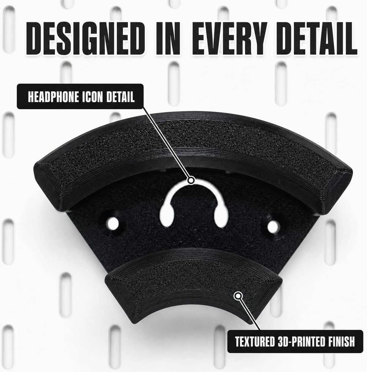 Pegboard Headphone Holders for IKEA SKÅDIS & 1/4-Inch Pegboards