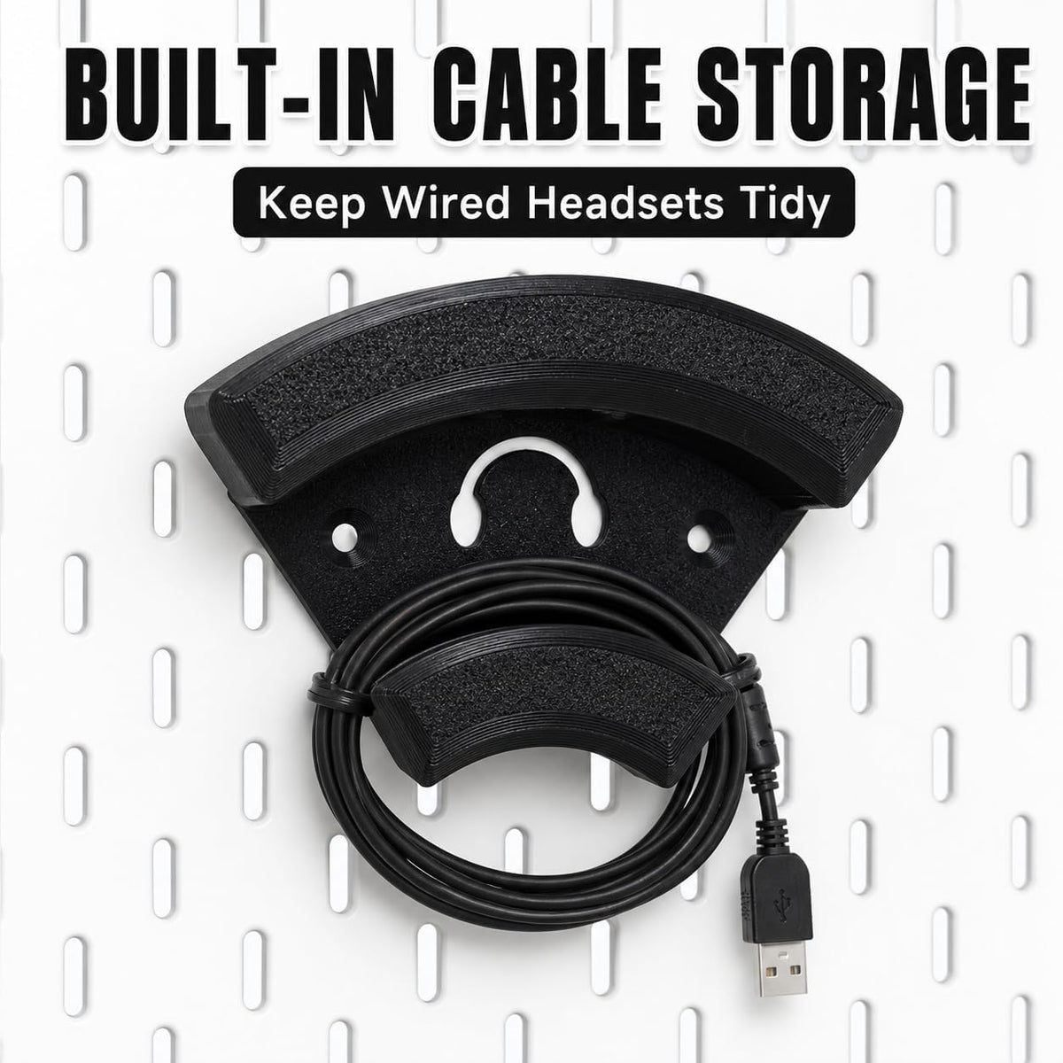 Pegboard Headphone Holders for IKEA SKÅDIS & 1/4-Inch Pegboards