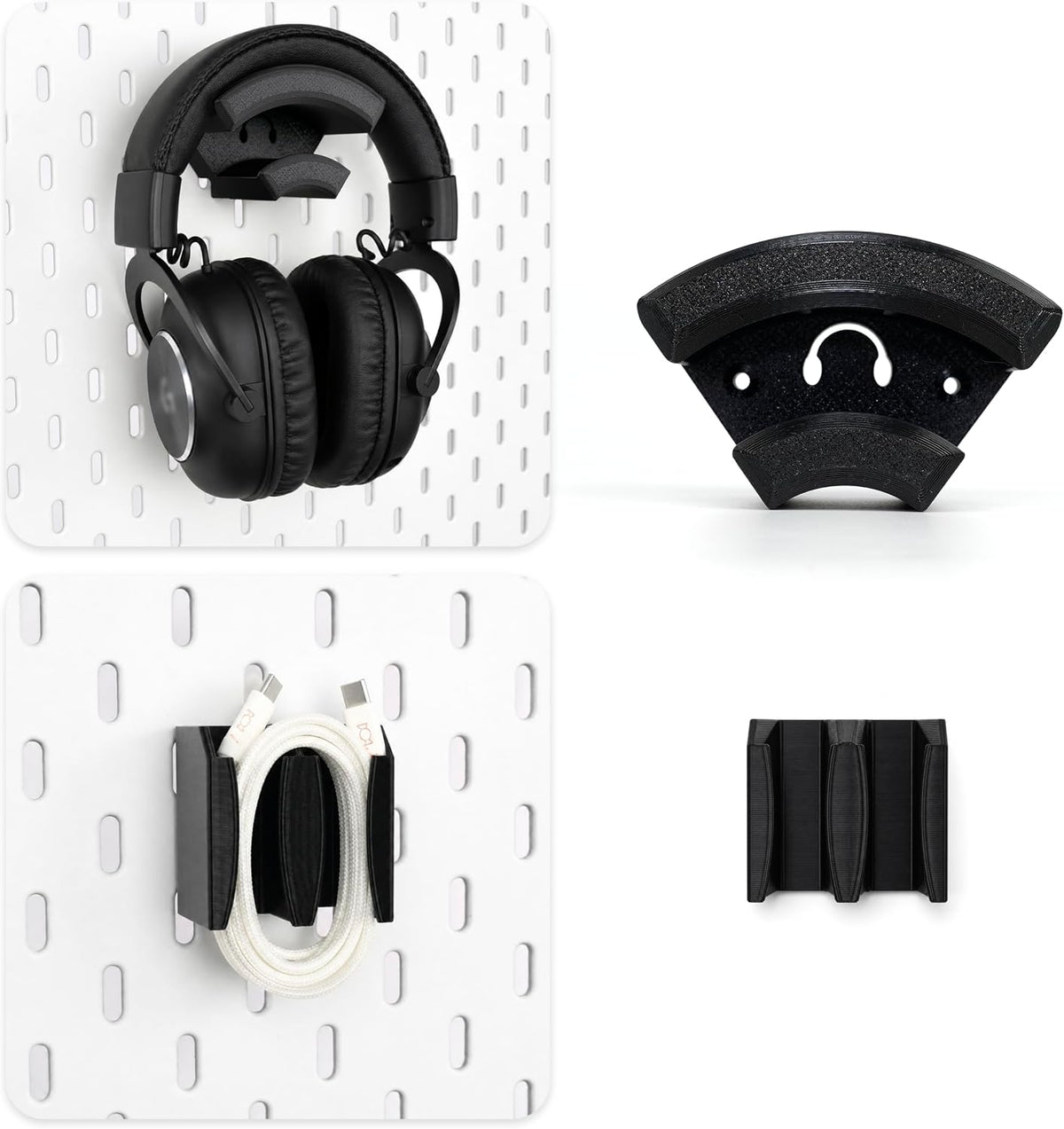 Pegboard Headphone Holders for IKEA SKÅDIS & 1/4-Inch Pegboards