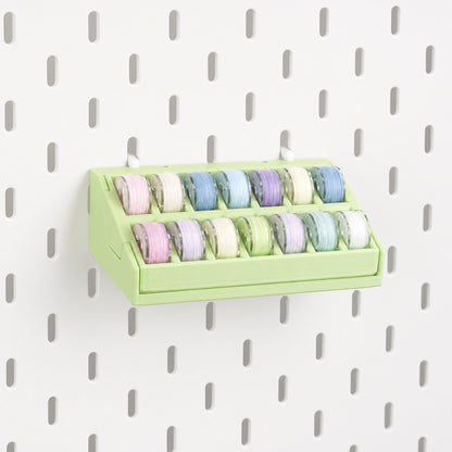 Detachable 14-Slot Pegboard Bobbin Organizer for IKEA SKÅDIS & 1/4-Inch Spacing Pegboards