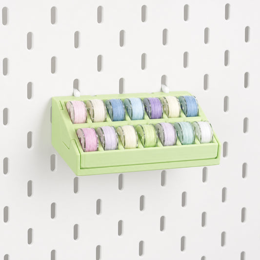 Detachable 14-Slot Pegboard Bobbin Organizer for IKEA SKÅDIS & 1/4-Inch Spacing Pegboards
