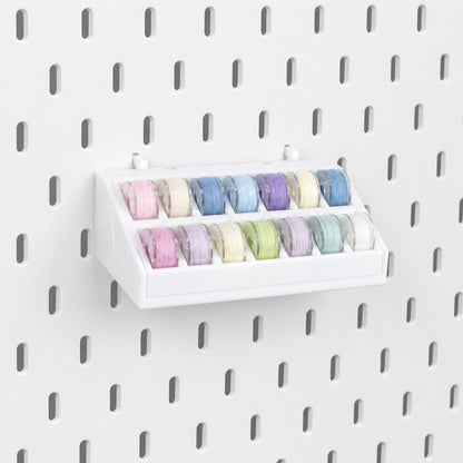 Detachable 14-Slot Pegboard Bobbin Organizer for IKEA SKÅDIS & 1/4-Inch Spacing Pegboards