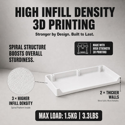 High-density 3D-printed pegboard shelf with 3.3 lb maximum load