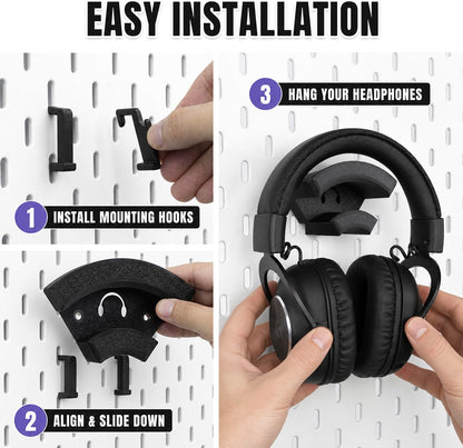 Pegboard Headphone Holders for IKEA SKÅDIS & 1/4-Inch Pegboards