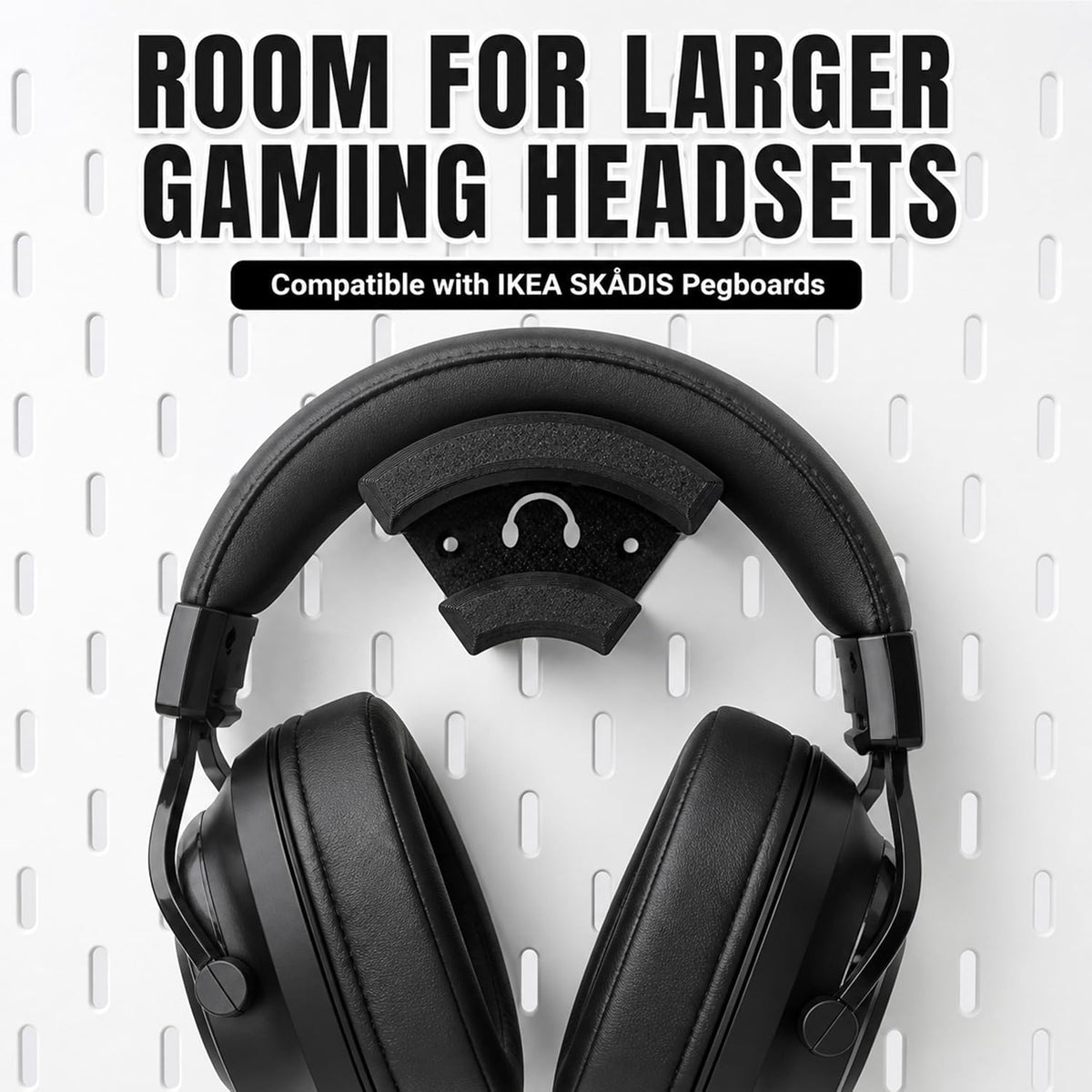 Pegboard Headphone Holders for IKEA SKÅDIS & 1/4-Inch Pegboards