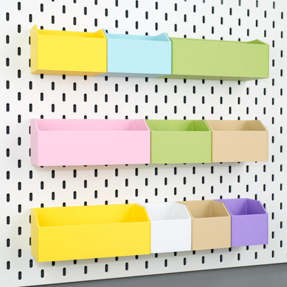 Pegboard Storage Bin Garage Parts Box Craft Room Wall Mount Shelf Organizer