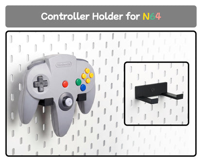Pegboard Controller Holder for Retro Console, N64 SNES GameCube Controller Stand
