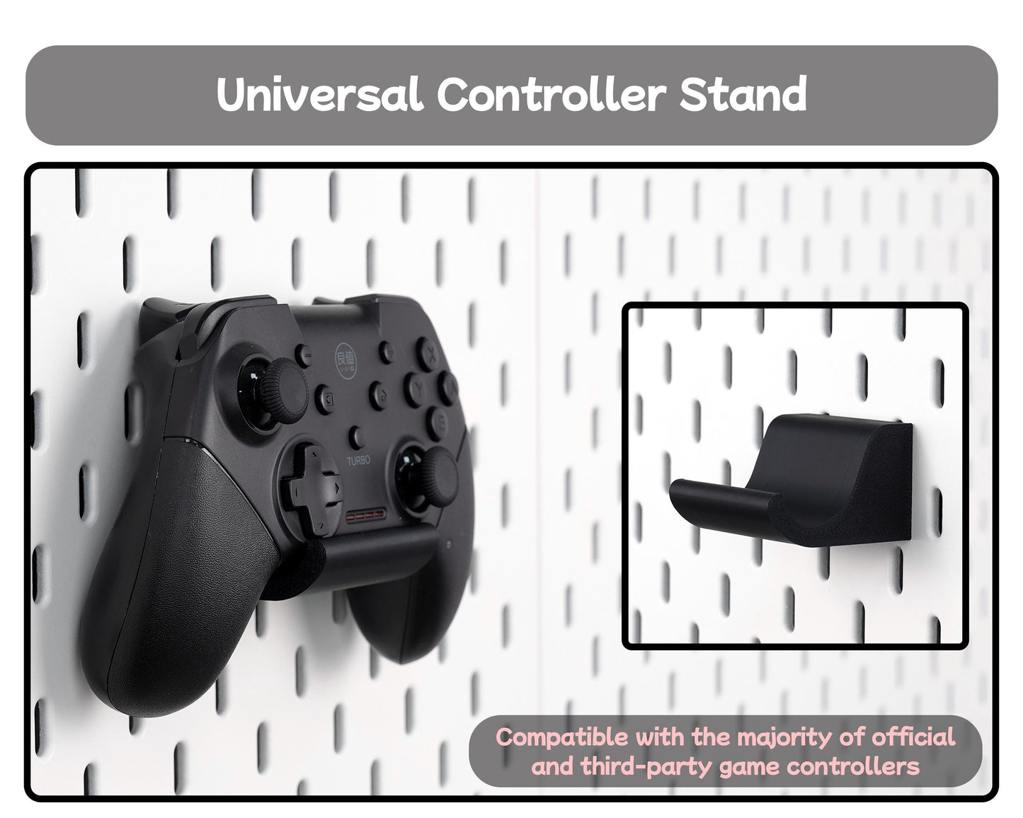 Universal Pegboard Holder for Switch Pro, Xbox, and PS5 DualSense Controllers
