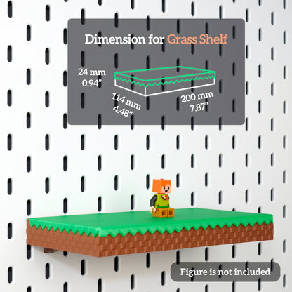 Minecraft Grass Block Display Shelf