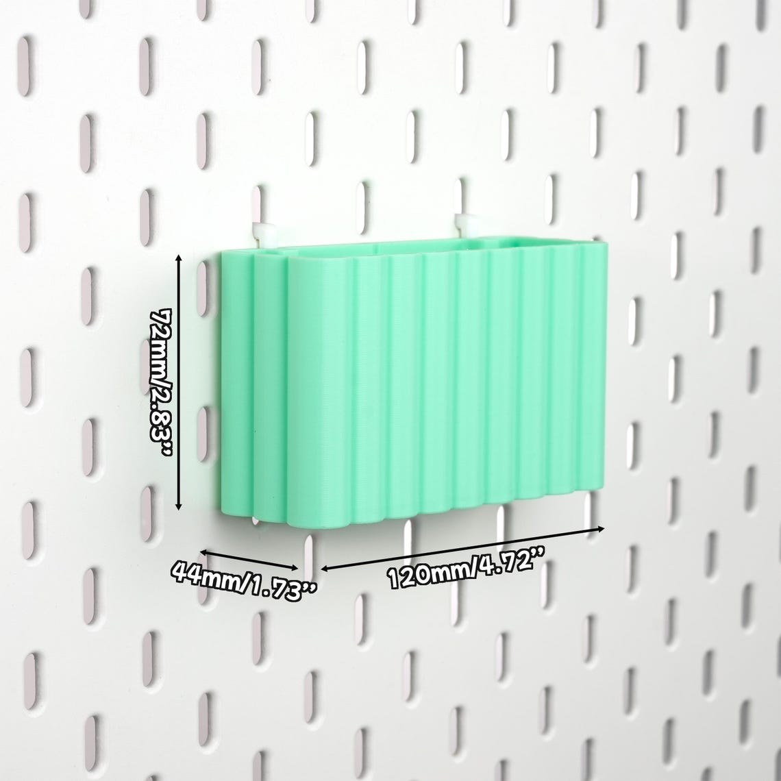 Wave M pegboard pen holder dimensions: 120 × 44 × 72 mm