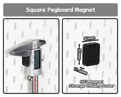 Magnetic Pegboard Tool Holder with N52 Magnets, Pegboard Magnet Attachment for IKEA SKADIS & 1/4 Inch Pegboard Wall Storage Decor - image 2