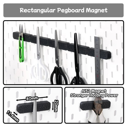 Magnetic Pegboard Tool Holder with N52 Magnets, Pegboard Magnet Attachment for IKEA SKADIS & 1/4 Inch Pegboard Wall Storage Decor - image 3