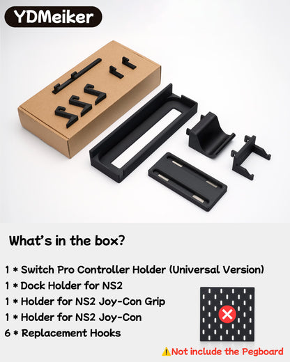 Nintendo Switch 2 Pegboard Accessories for IKEA SKADIS, NS 2 Dock Mount, Pro Controller Stand, Joycon Holder - image 7