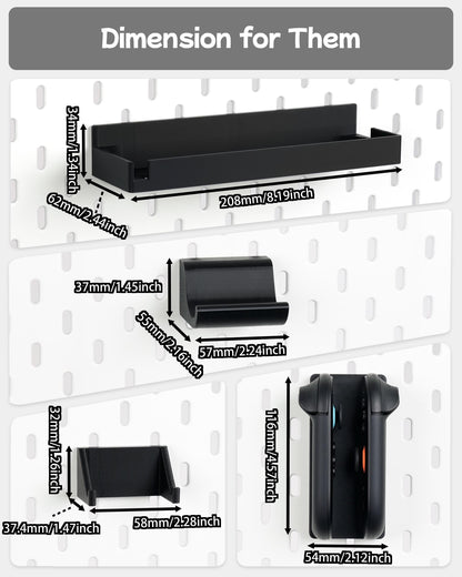 Nintendo Switch 2 Pegboard Accessories for IKEA SKADIS, NS 2 Dock Mount, Pro Controller Stand, Joycon Holder - image 8