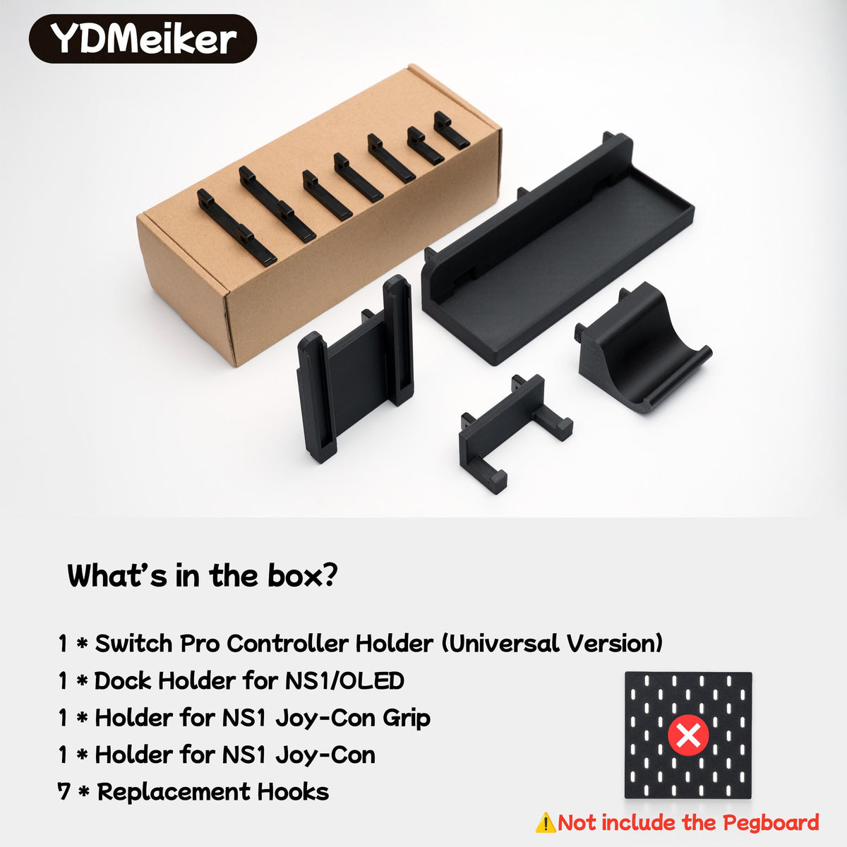 Nintendo Switch 1/ OLED Pegboard Accessories for IKEA SKADIS, Switch Dock Mount, Pro Controller Stand, Joycon Holder - image 8