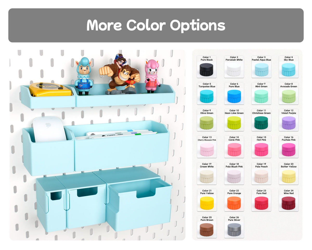 Pegboard Storage Bins, Pegboard Organizer Cup Containers, Storage Drawer for IKEA SKADIS or 1/4 inch Pegboard Accessories | Wall Organizer - image 3