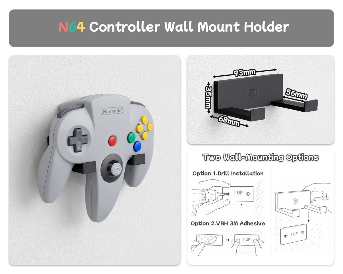 Wall-Mounted Holders for N64, SNES & GameCube Controllers – product image 4
