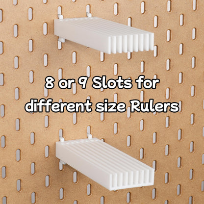 Sewing Ruler Pegboard Holder, 8/9 Slot Quilting Ruler Organizer for IKEA Skadis, 1/4 Inch Pegboards, Acrylic ruler Pegboard Accessories - image 3