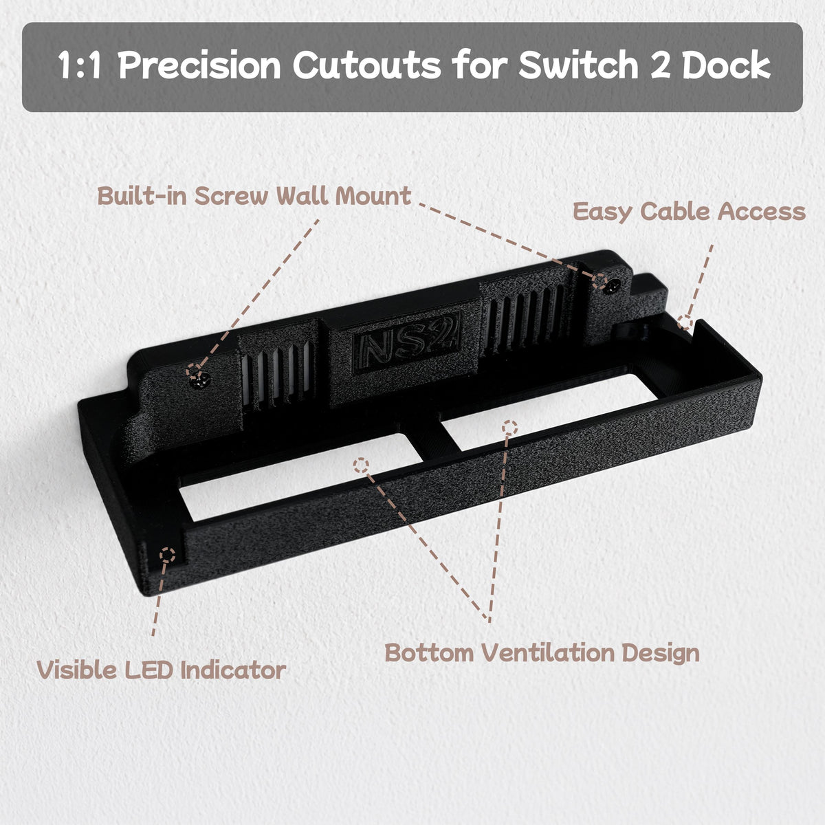 Wall-Mounted Dock Holder for Nintendo Switch 2 – product image 3