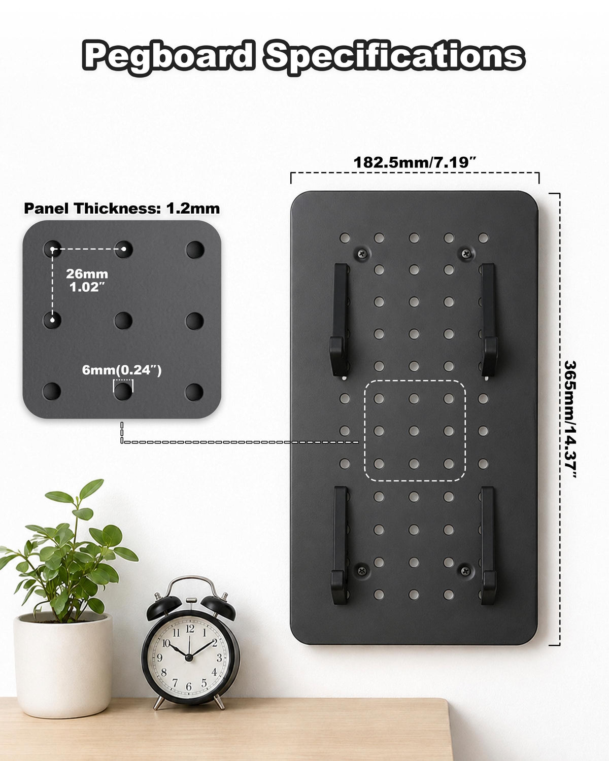 Metal Pegboard Keyboard Display for Two Keyboards – product image 5