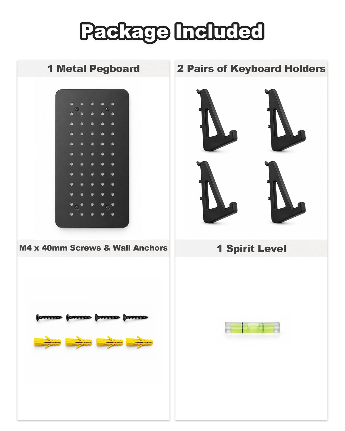 Metal Pegboard Keyboard Display for Two Keyboards – product image 7