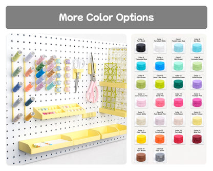 Sewing pegboard organizer component and color reference 3