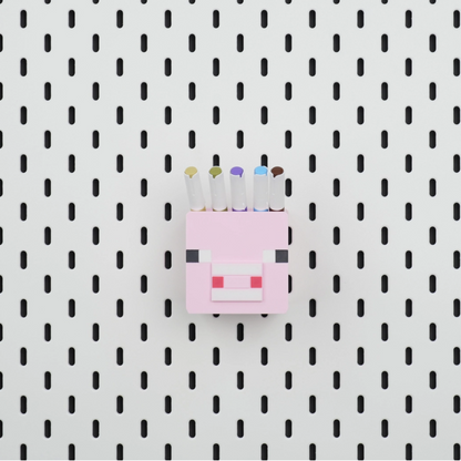 Minecraft Pig Storage Bin for Pegboard