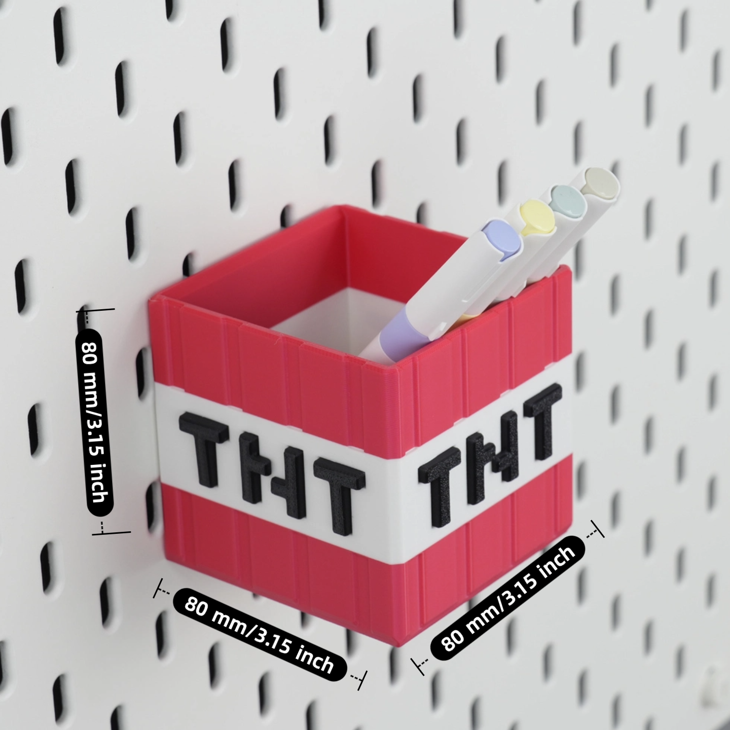 Minecraft TNT Storage Bin for Pegboard