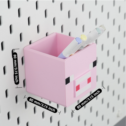 Minecraft Pig Storage Bin for Pegboard