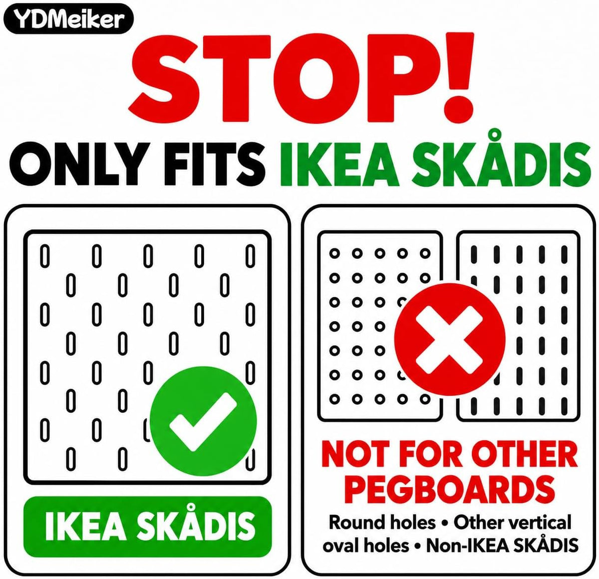 YDMeiker white dual-arm thread spool holders for IKEA SKÅDIS, 16-pack — product image 2