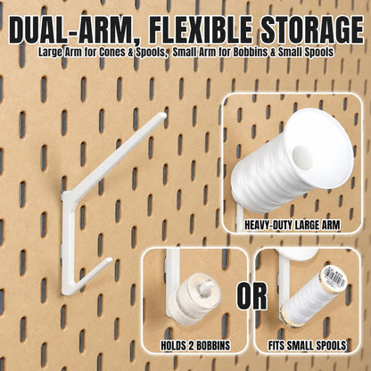 YDMeiker white dual-arm thread spool holders for IKEA SKÅDIS, 16-pack — product image 4