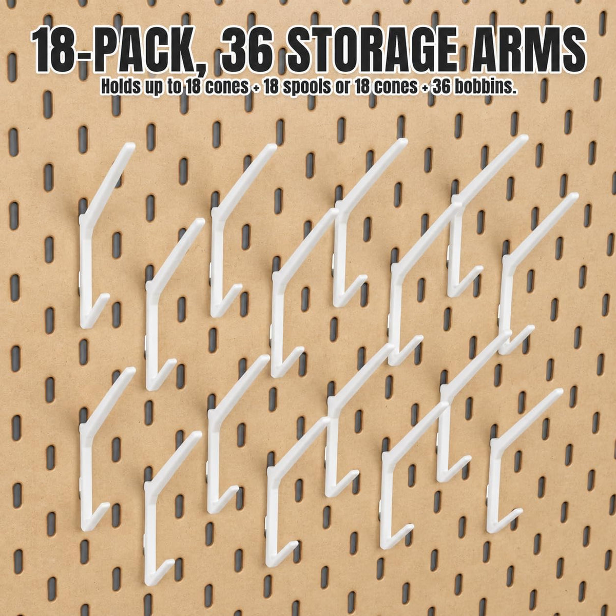 YDMeiker white dual-arm thread spool holders for IKEA SKÅDIS, 16-pack — product image 5