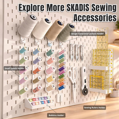 YDMeiker white dual-arm thread spool holders for IKEA SKÅDIS, 16-pack — product image 8